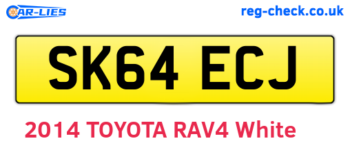 SK64ECJ are the vehicle registration plates.