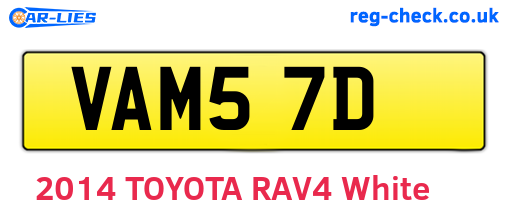 VAM57D are the vehicle registration plates.