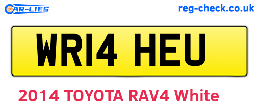 WR14HEU are the vehicle registration plates.