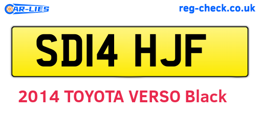 SD14HJF are the vehicle registration plates.
