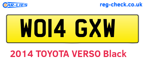 WO14GXW are the vehicle registration plates.