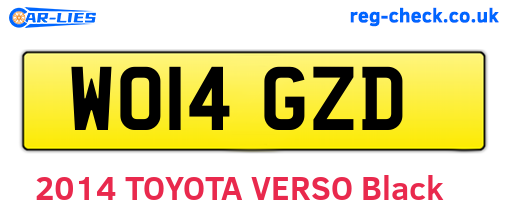 WO14GZD are the vehicle registration plates.