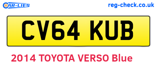 CV64KUB are the vehicle registration plates.