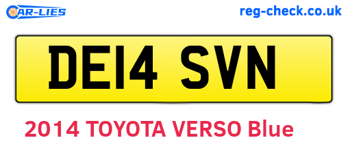DE14SVN are the vehicle registration plates.