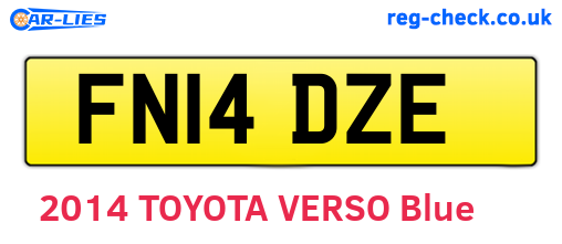 FN14DZE are the vehicle registration plates.