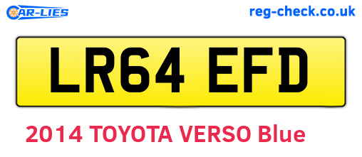 LR64EFD are the vehicle registration plates.