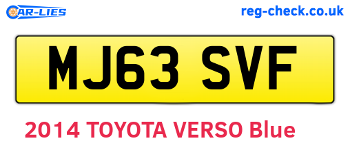 MJ63SVF are the vehicle registration plates.