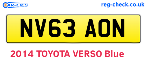 NV63AON are the vehicle registration plates.