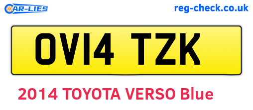 OV14TZK are the vehicle registration plates.