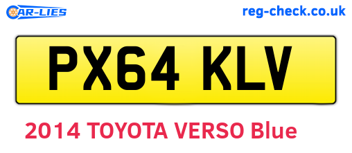 PX64KLV are the vehicle registration plates.