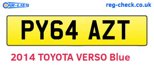 PY64AZT are the vehicle registration plates.