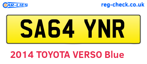 SA64YNR are the vehicle registration plates.