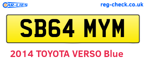 SB64MYM are the vehicle registration plates.