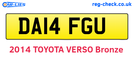 DA14FGU are the vehicle registration plates.