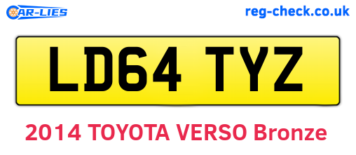 LD64TYZ are the vehicle registration plates.