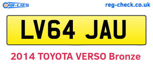 LV64JAU are the vehicle registration plates.