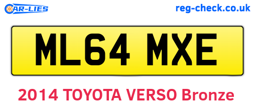 ML64MXE are the vehicle registration plates.