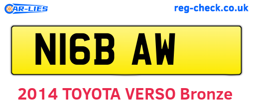 N16BAW are the vehicle registration plates.