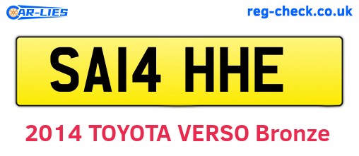 SA14HHE are the vehicle registration plates.