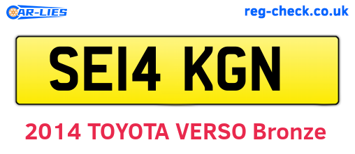 SE14KGN are the vehicle registration plates.