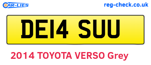 DE14SUU are the vehicle registration plates.