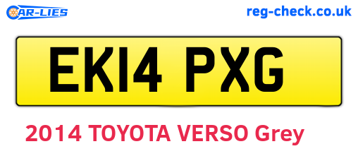 EK14PXG are the vehicle registration plates.