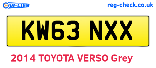 KW63NXX are the vehicle registration plates.