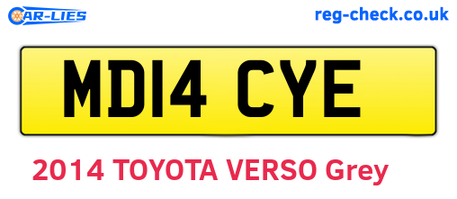 MD14CYE are the vehicle registration plates.