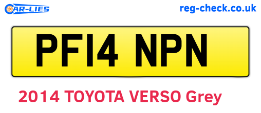 PF14NPN are the vehicle registration plates.