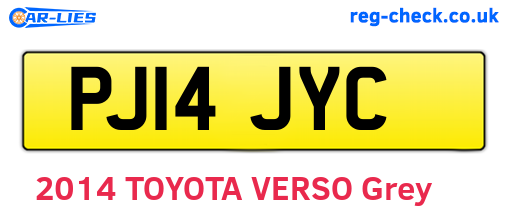 PJ14JYC are the vehicle registration plates.