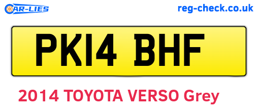 PK14BHF are the vehicle registration plates.