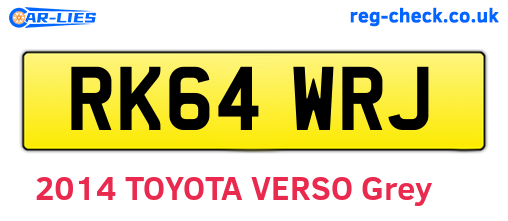 RK64WRJ are the vehicle registration plates.