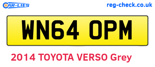 WN64OPM are the vehicle registration plates.