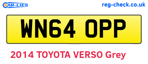 WN64OPP are the vehicle registration plates.