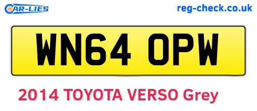 WN64OPW are the vehicle registration plates.