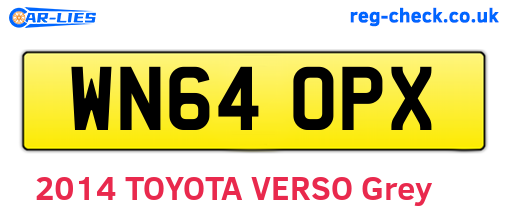 WN64OPX are the vehicle registration plates.