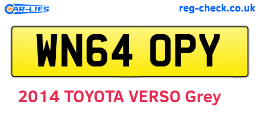 WN64OPY are the vehicle registration plates.