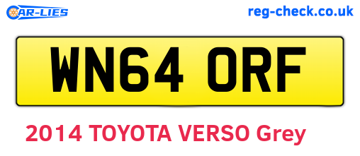WN64ORF are the vehicle registration plates.