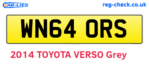 WN64ORS are the vehicle registration plates.