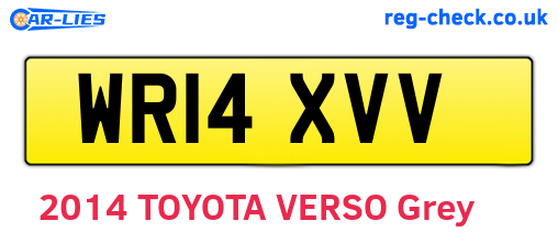 WR14XVV are the vehicle registration plates.