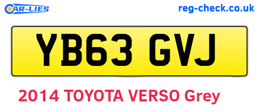 YB63GVJ are the vehicle registration plates.