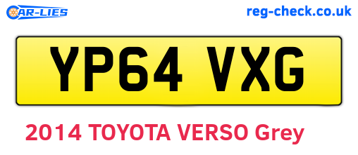 YP64VXG are the vehicle registration plates.