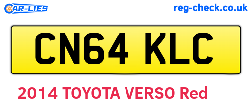 CN64KLC are the vehicle registration plates.
