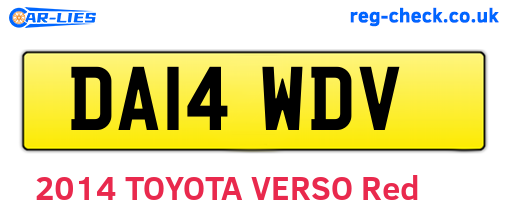 DA14WDV are the vehicle registration plates.