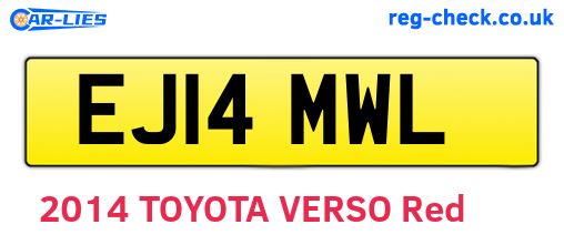 EJ14MWL are the vehicle registration plates.