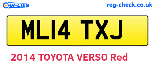 ML14TXJ are the vehicle registration plates.