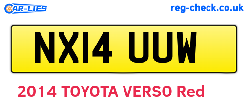 NX14UUW are the vehicle registration plates.