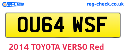 OU64WSF are the vehicle registration plates.