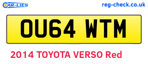 OU64WTM are the vehicle registration plates.