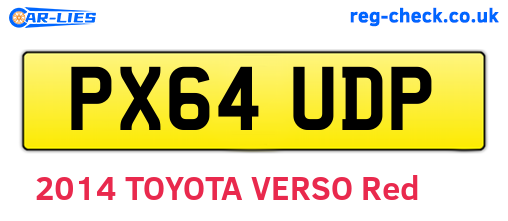 PX64UDP are the vehicle registration plates.